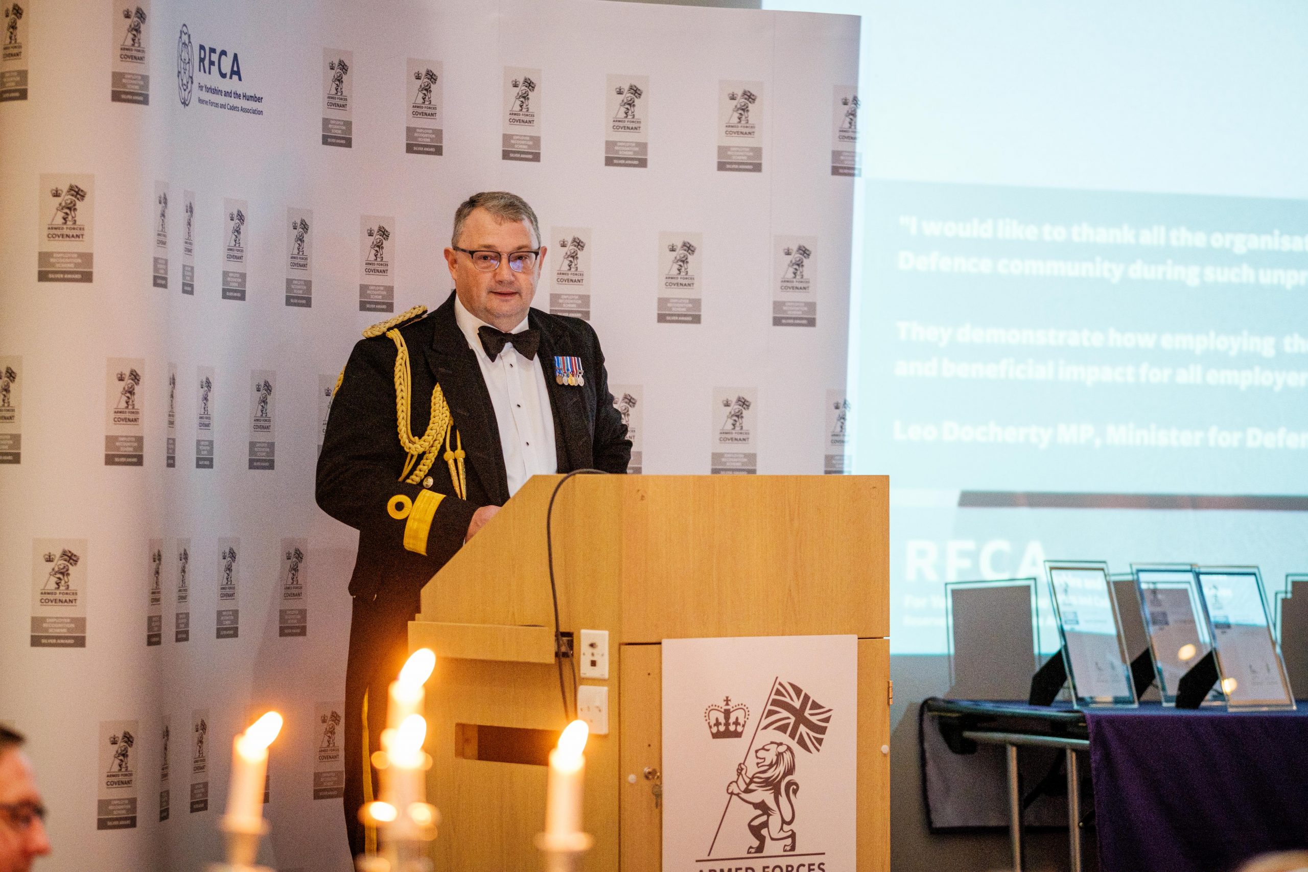 Commodore Phil Waterhouse gives welcome address