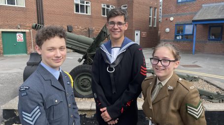 Three cadets - one from each service