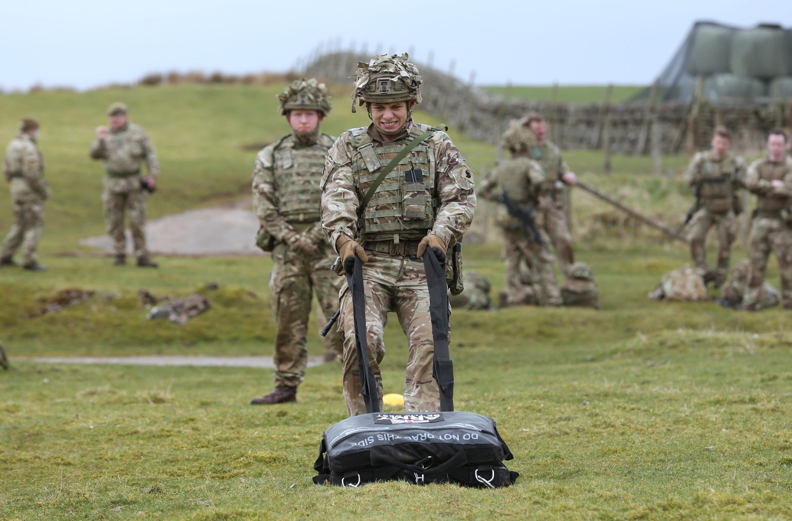 Reservist Jeremy Turner practices casualty drag