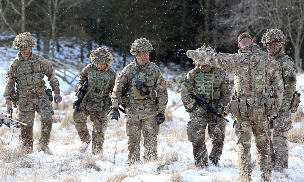 Reserves on training in snowy Cumbria