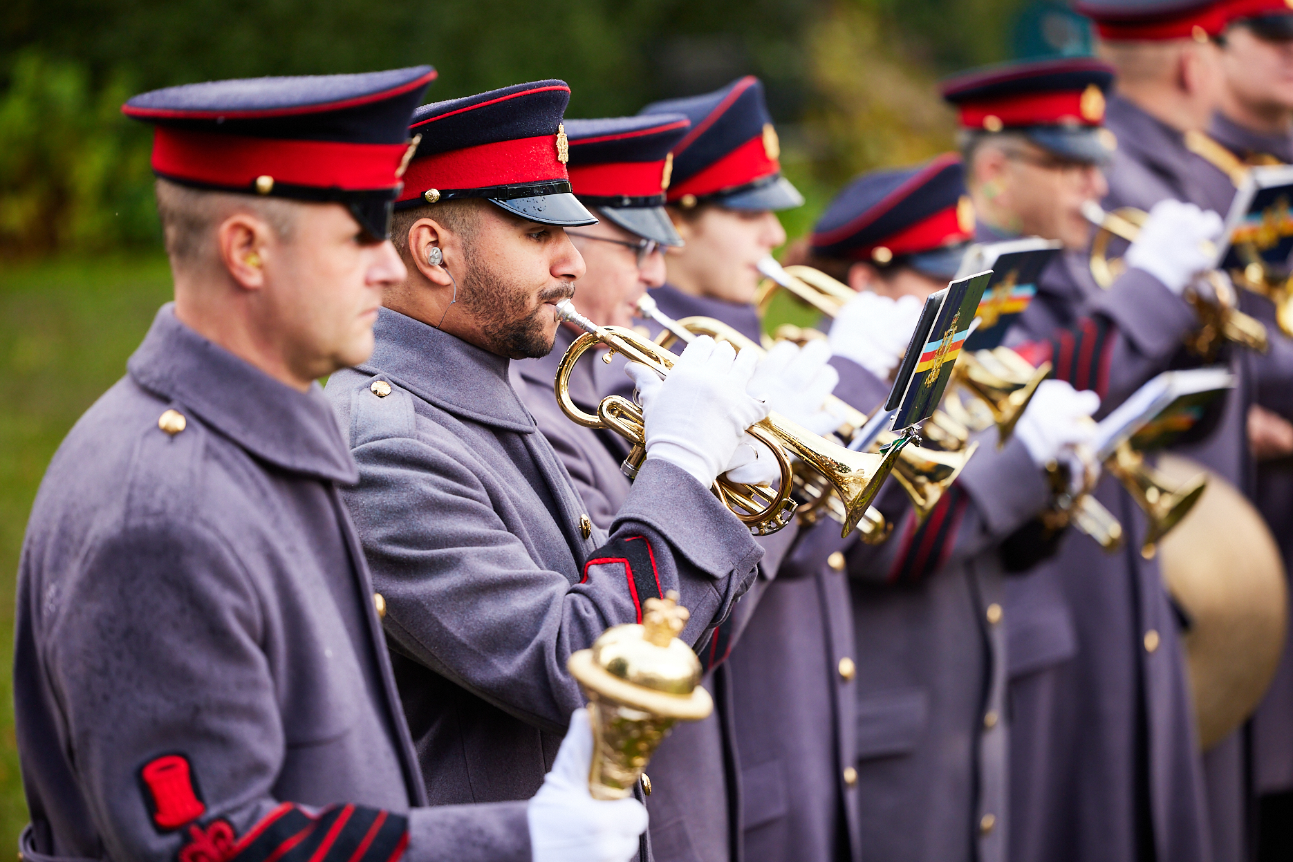 musicians in uniform playing their instruments