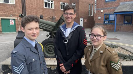 Three cadets - one from each service