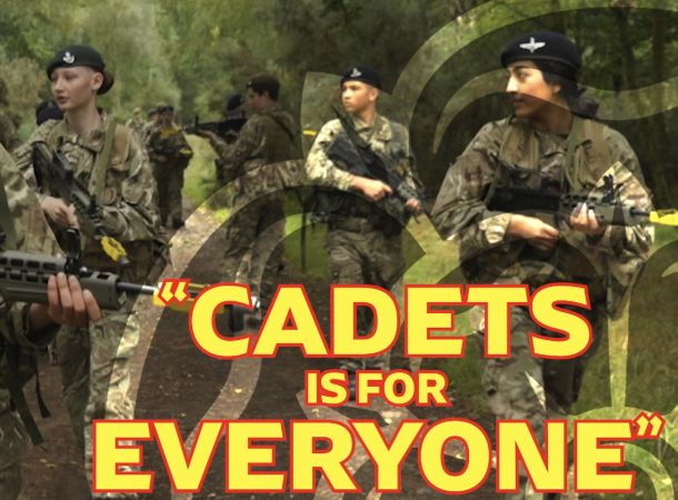 Cover of video which is a picture of cadets with rifles