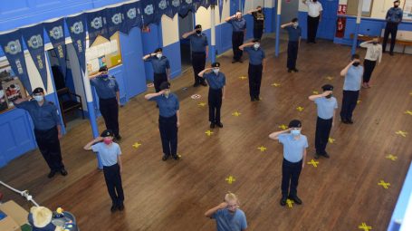 Hull sea cadets saluting