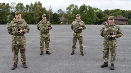 Reservists with their Afghan medals