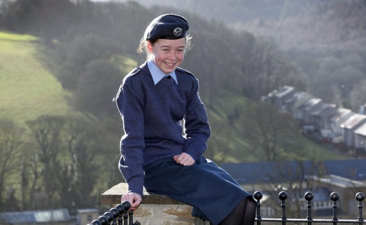Smiling young new air cadet recruit