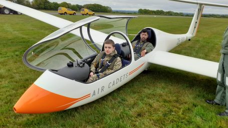 CAdet and instructor in Glider
